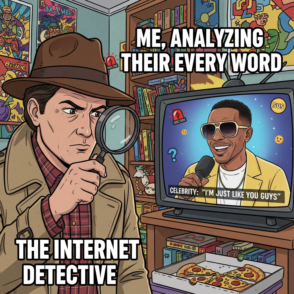 Me watching that celebrity interview like I'm a detective solving a cold case.