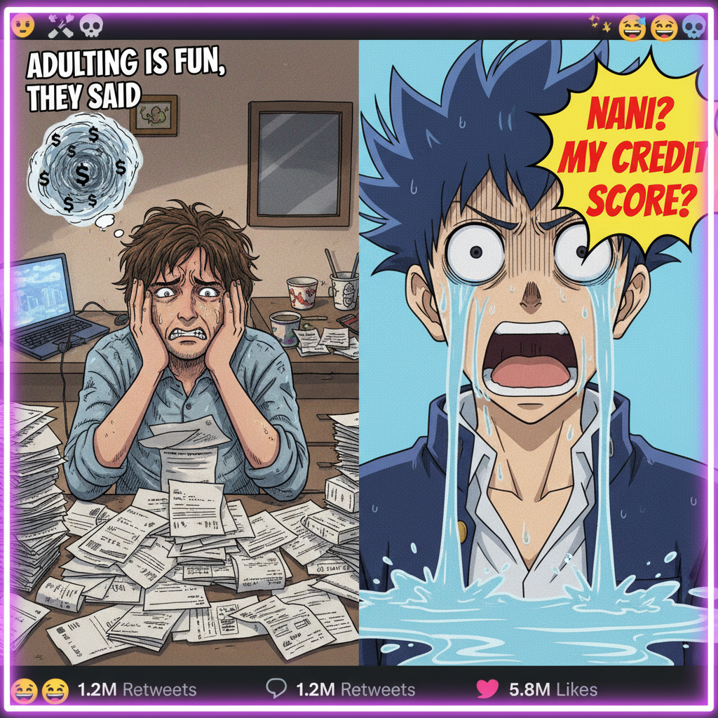 Me trying to adult vs. my brain's anime reaction to literally everything.