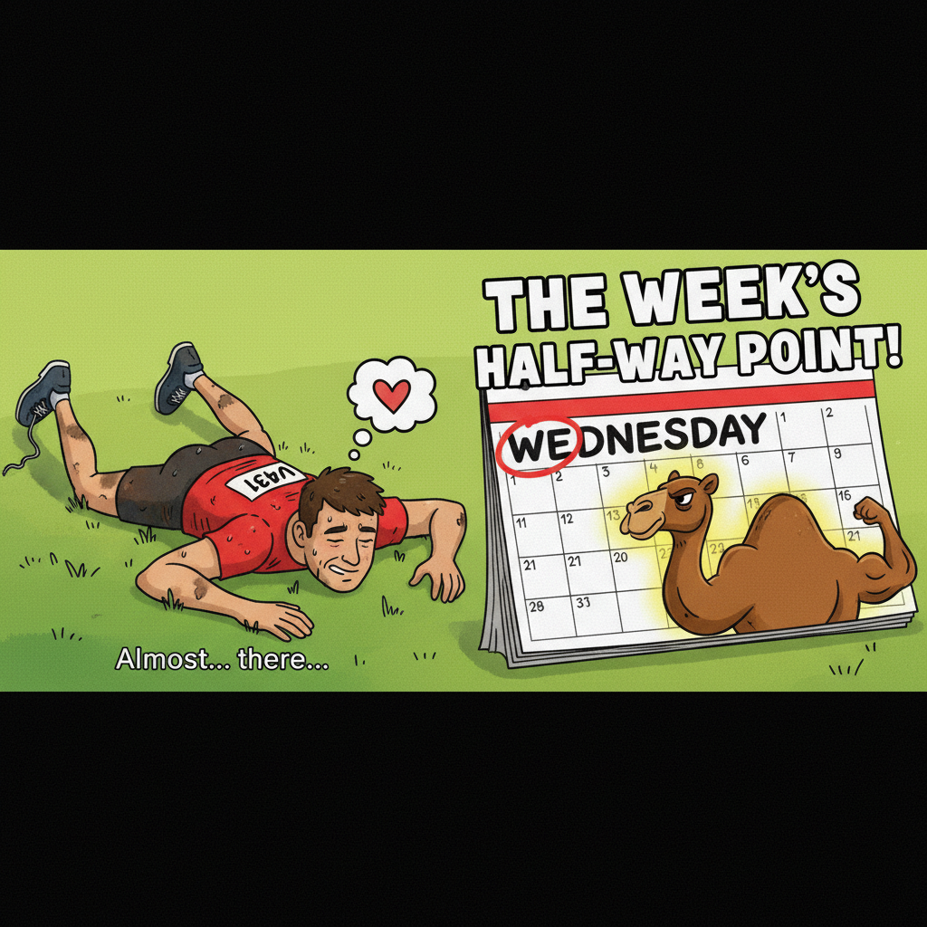 Hump Day got me feeling like I just ran a marathon... but it's only Wednesday.