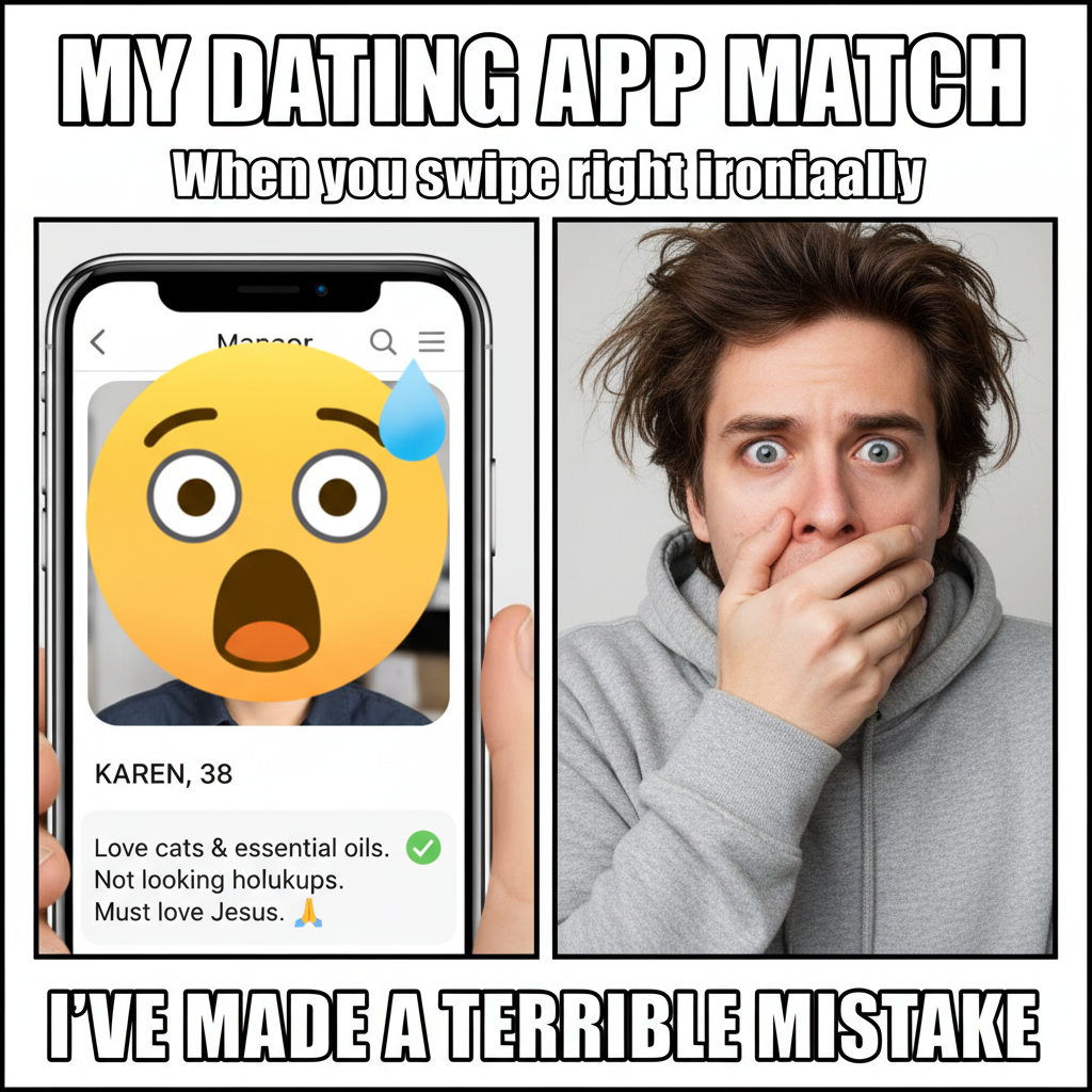 Matched with my ex's cousin. This app is either a blessing or a curse. Send help.