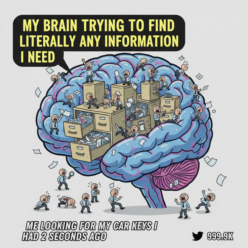 My brain during exam season: 'We've been over this! Where did the info go?!'