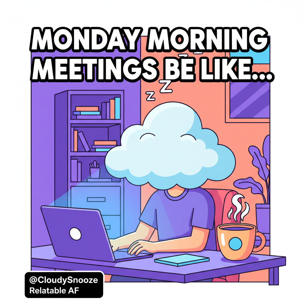 Monday morning mood: My brain is still in weekend mode, but my body is at work.