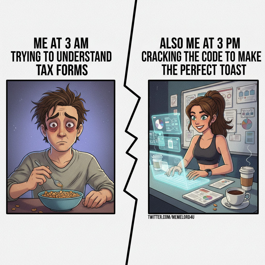 My brain on Monday morning vs. what my boss expects.