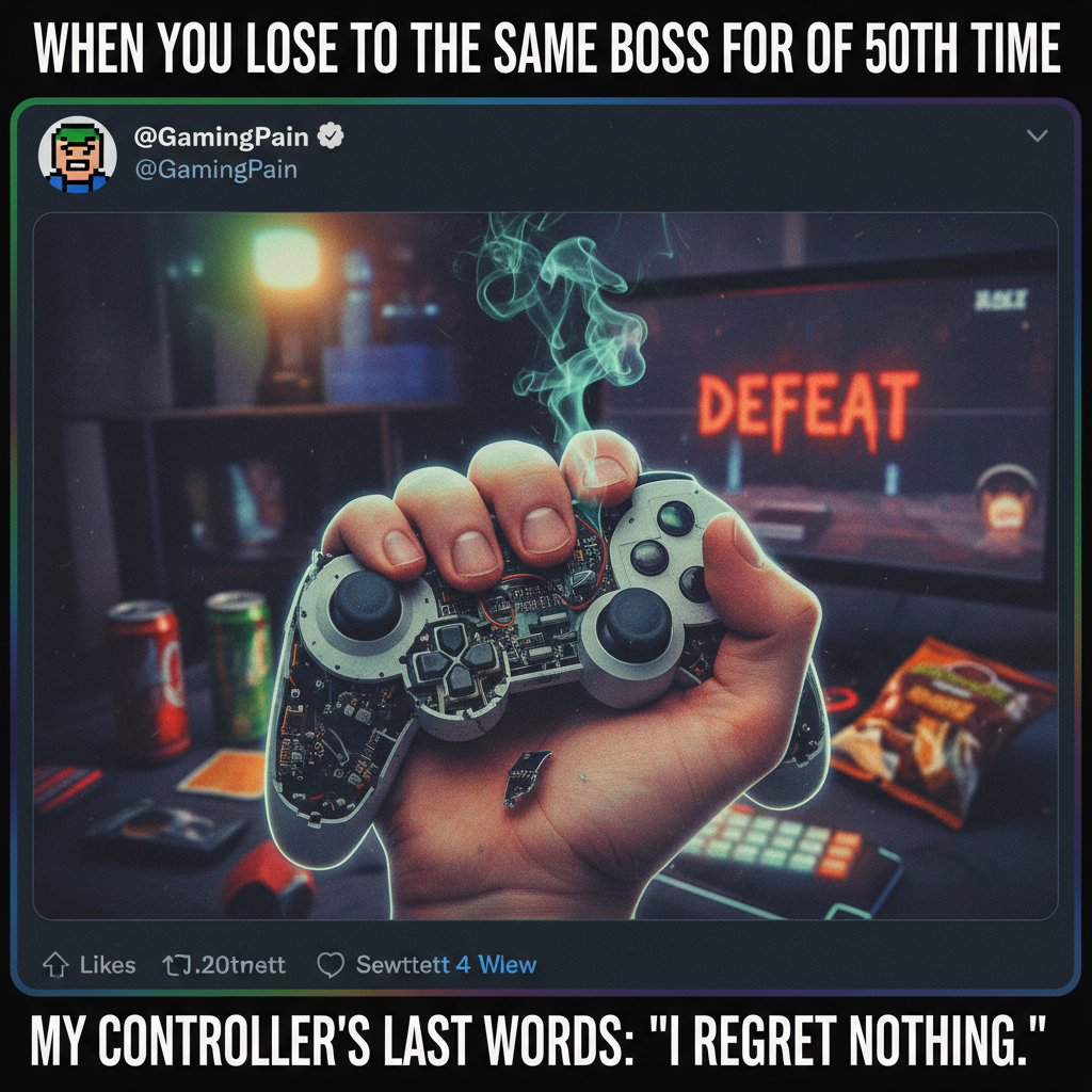 My controller after I lose to the same boss for the 100th time.