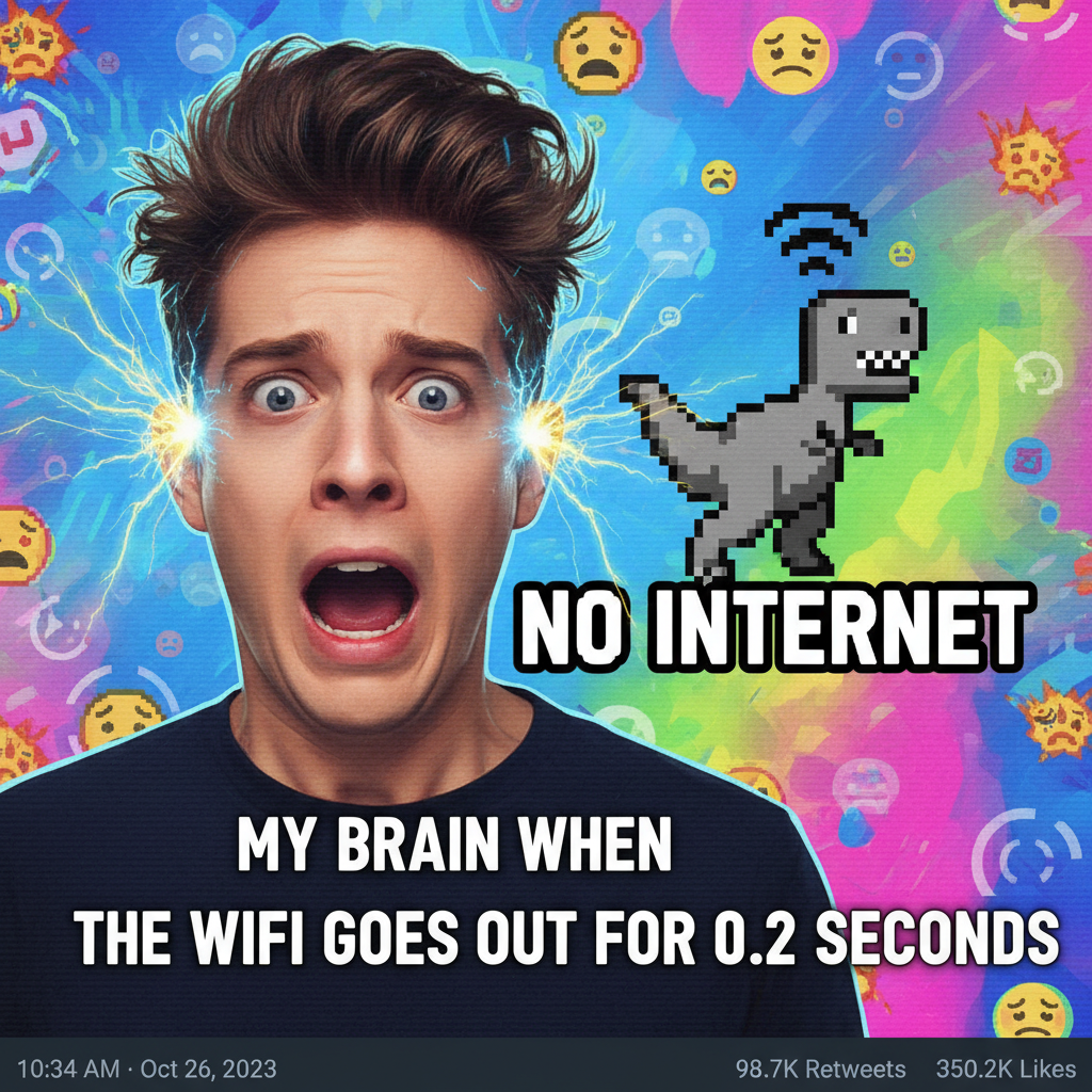 The exact moment the WiFi goes down and my brain short-circuits.