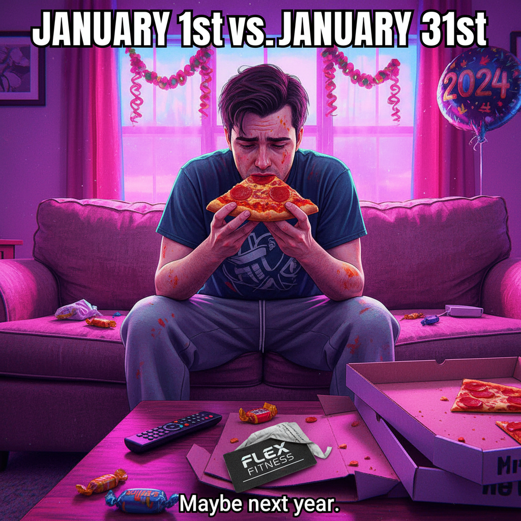 Day 3 of 'New Year, New Me.' My resolution to eat healthier just got cancelled by this pizza.