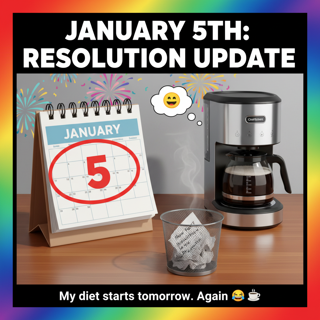 My New Year's resolution was to save money. I just bought a new coffee machine. It's January 5th. #NYRFails