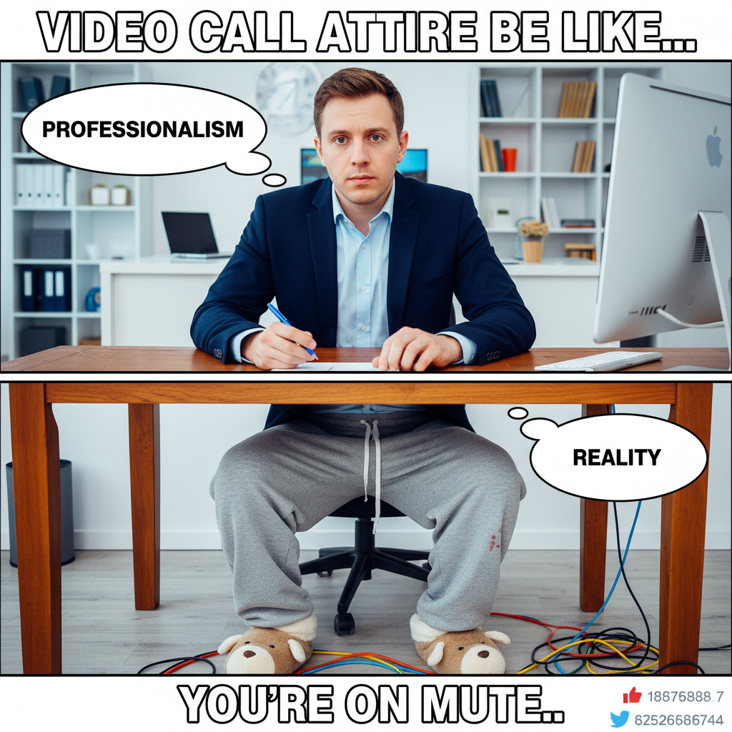 My 'work from home' outfit is 50% sweatpants, 50% hope. #WFHLife