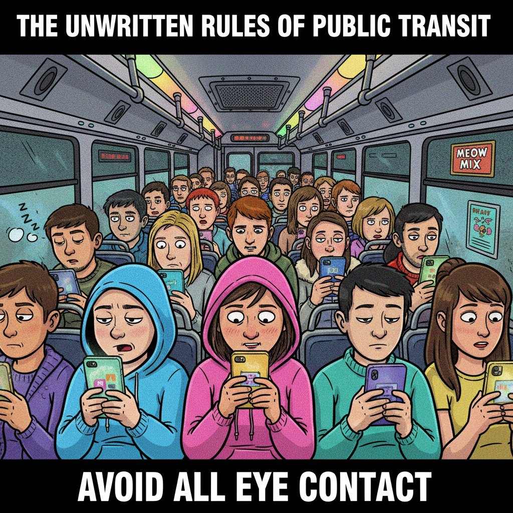 Public transport is just a social experiment to see how many people can pretend not to make eye contact.