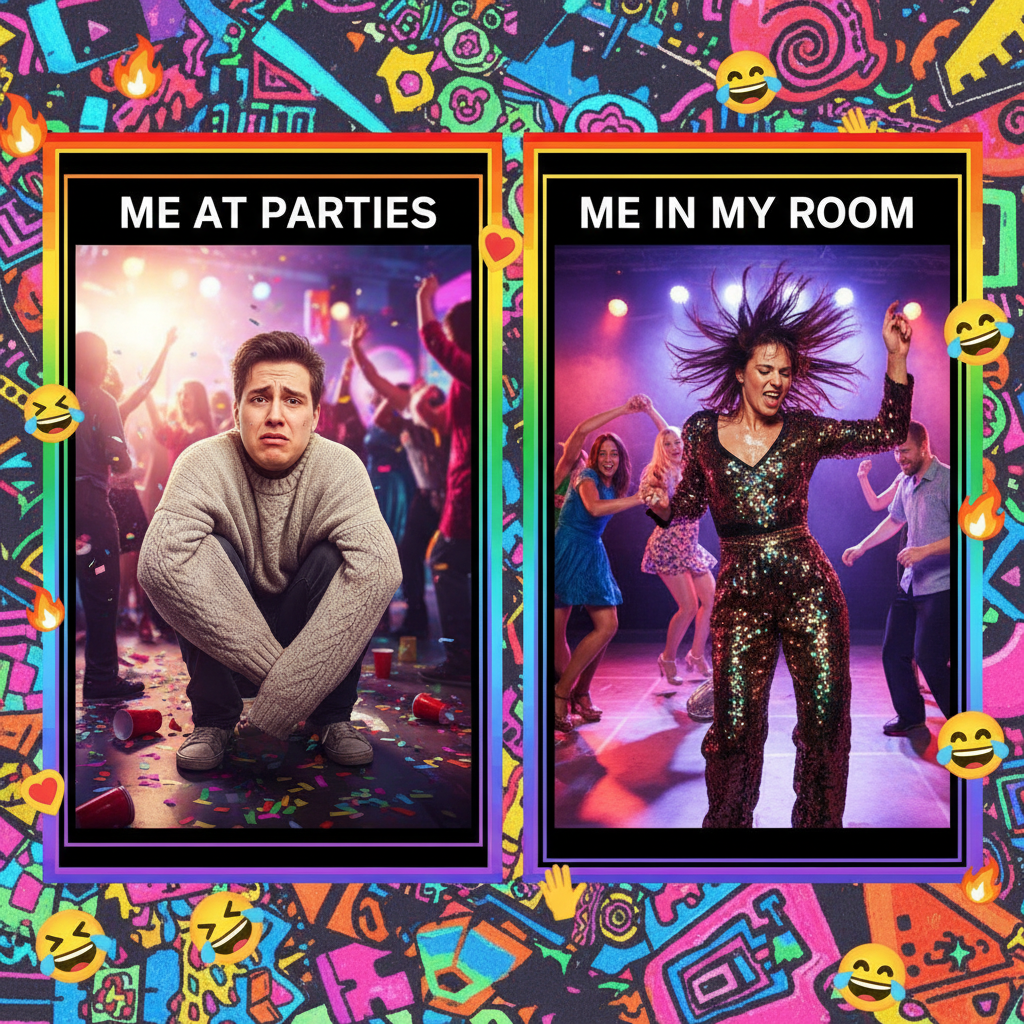 Introvert at a party: 'I'm just here so I don't get fined.' Extrovert: 'LET'S GOOOOOOO!'