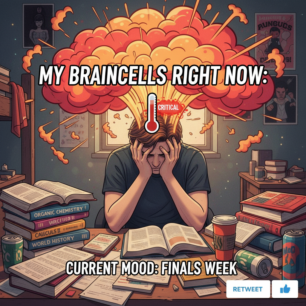 Me trying to retain information during exam season. My brain is soup.