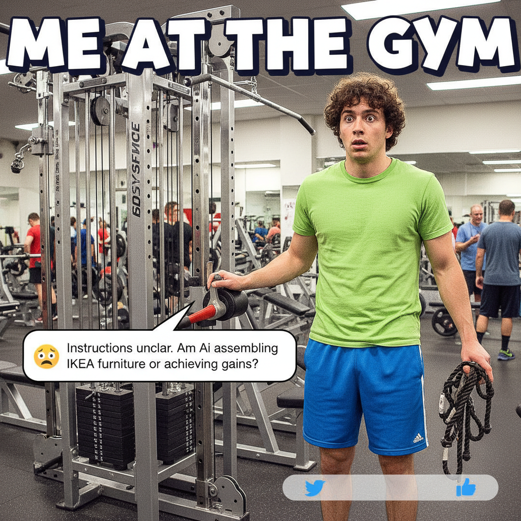 My gym routine: 5 mins working out, 55 mins wondering if I'm doing it right.