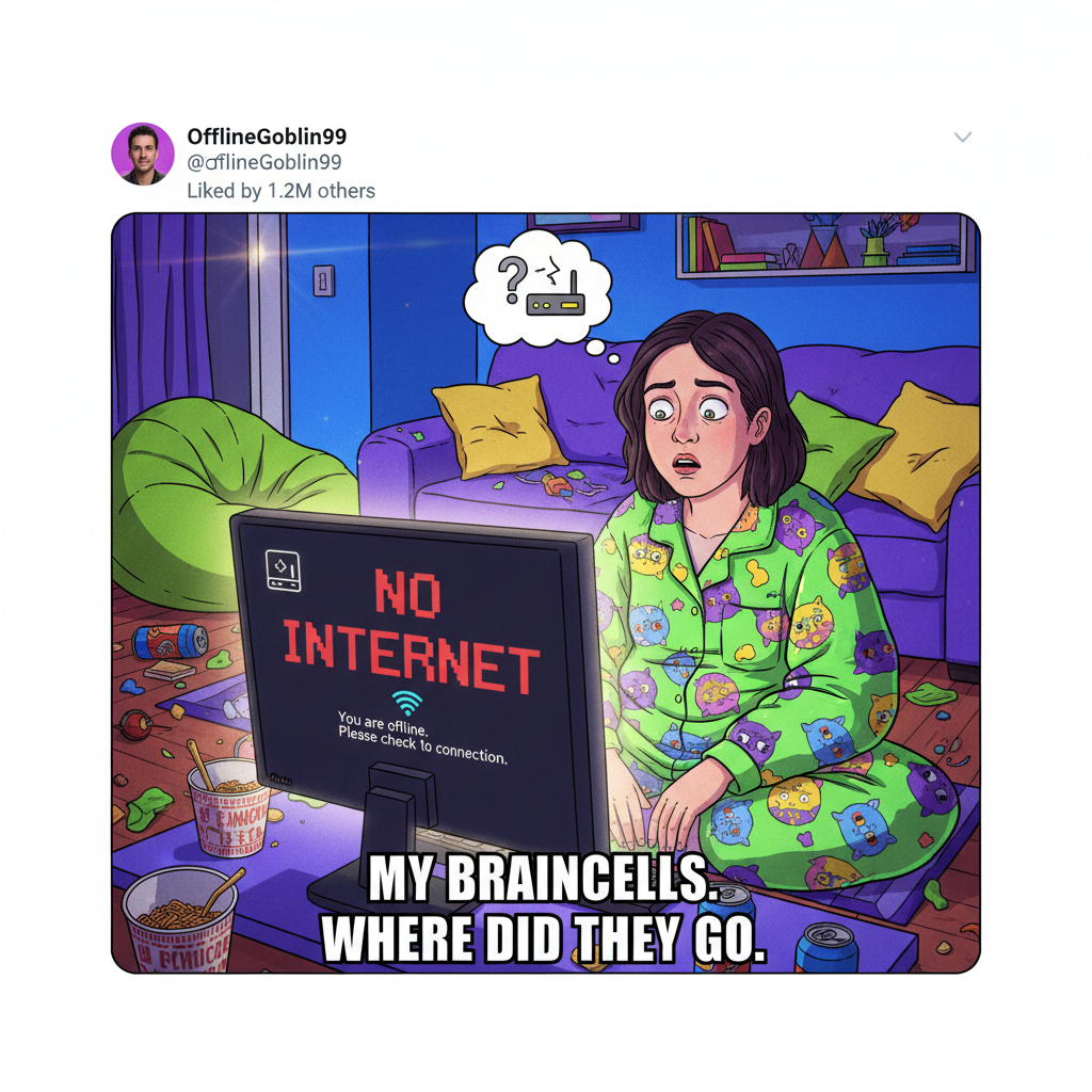 The wifi went down. I've forgotten how to human. What do I do?