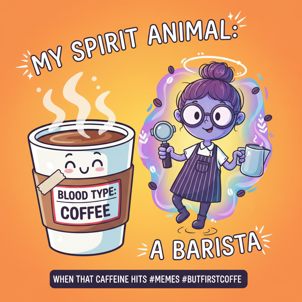 My blood type is coffee. My spirit animal is a barista. ☕️💉