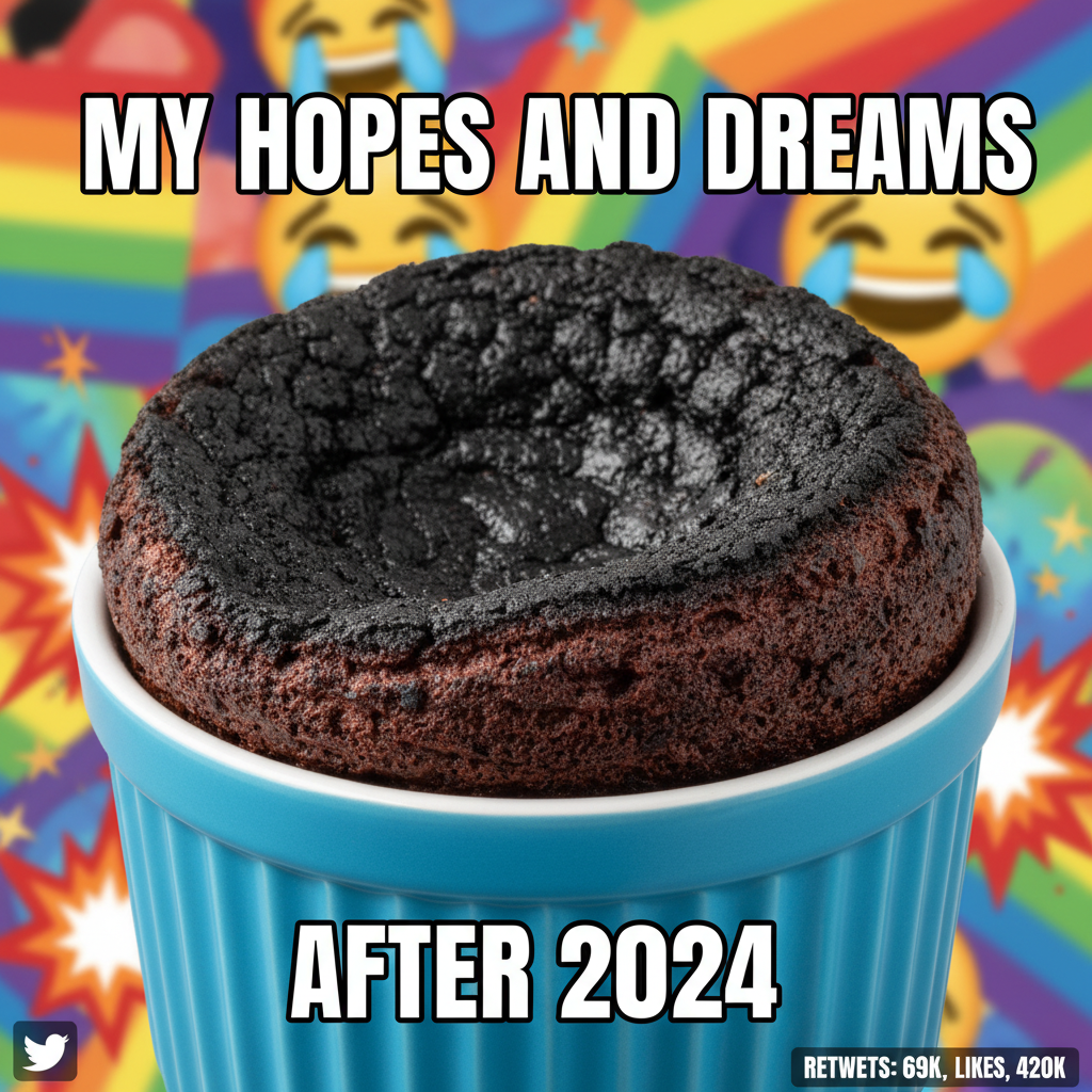 Tried to make a soufflé. Ended up with a delicious brick. 🧱 #CookingFail