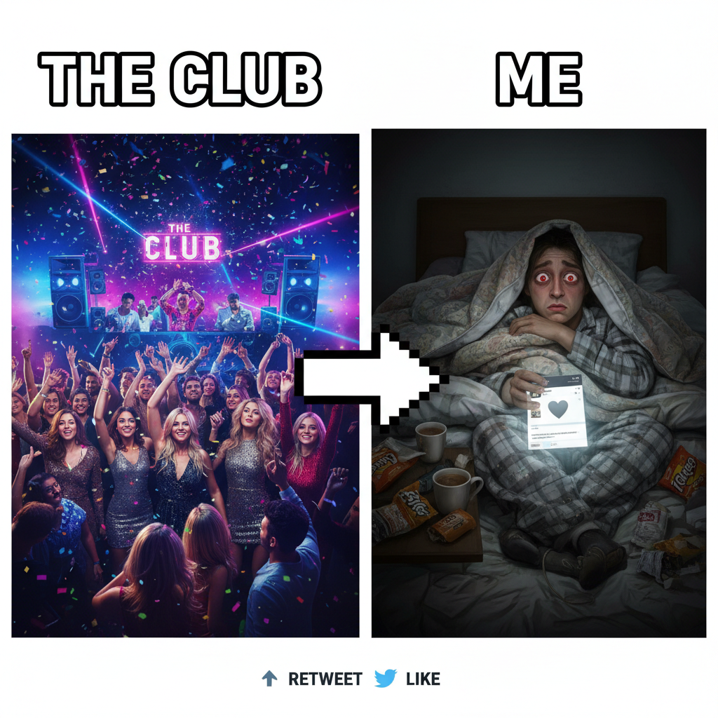 Friday night plans: clubbing. Friday night reality: PJs and debating if I should get up for water.