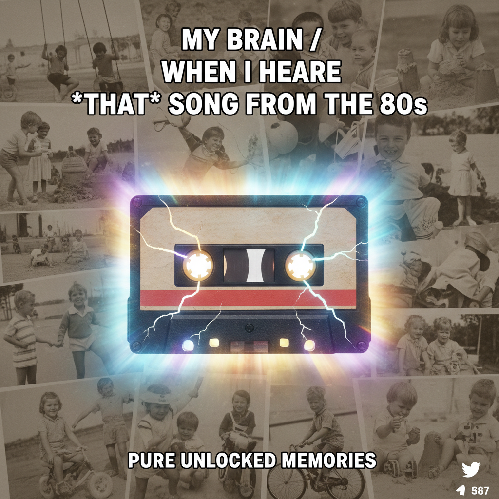 Hearing THAT song from my childhood just unlocked 100 forgotten memories. Instant serotonin boost!
