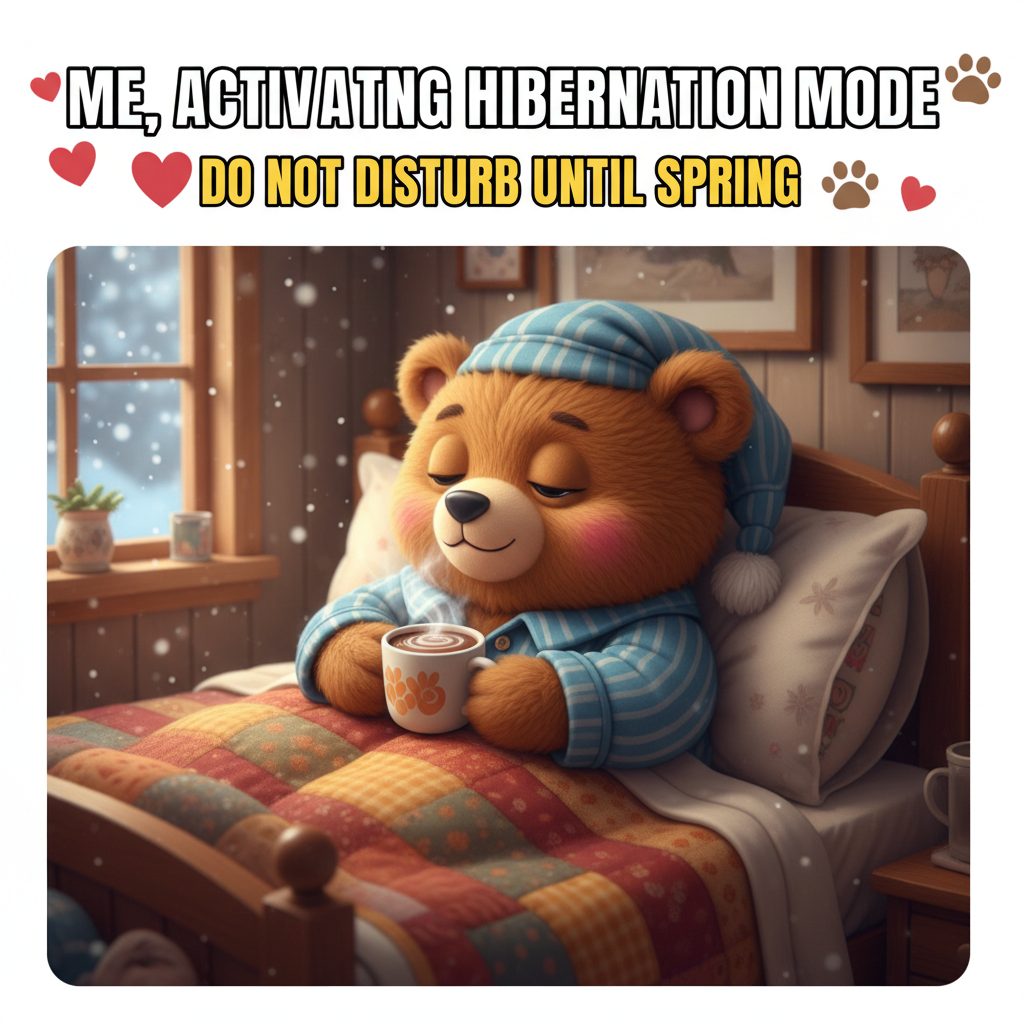 Seasonal depression is just my body's way of telling me it's time to hibernate.