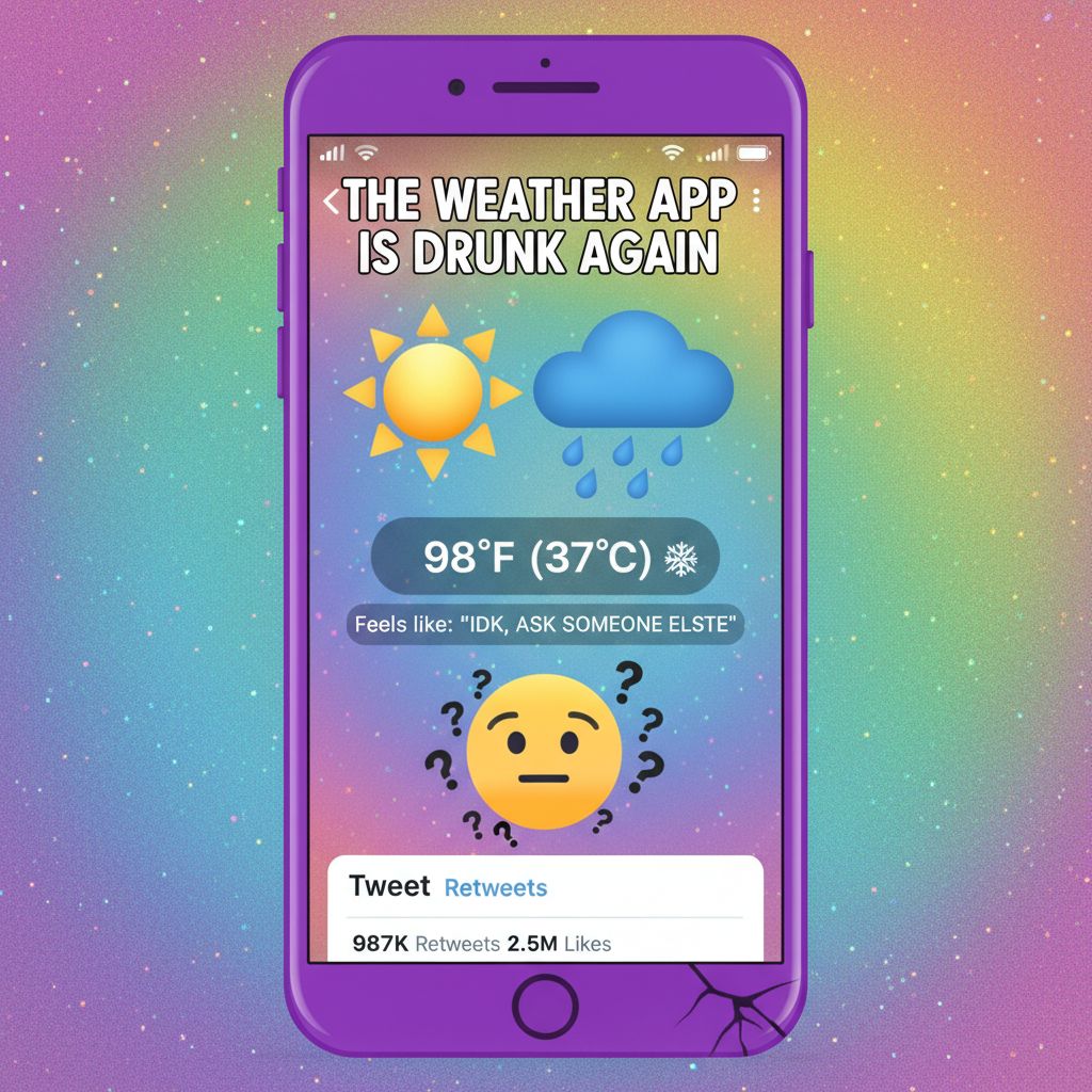 It's 70 degrees and raining. My weather app is having an identity crisis.