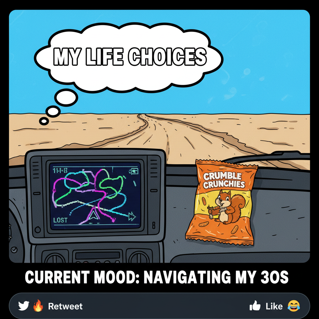 Road trip day 3: We're lost, out of snacks, and the GPS is speaking in riddles. Send pizza.