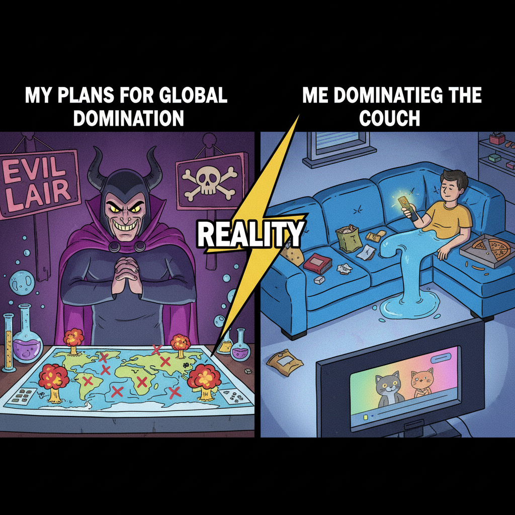 My Friday night plans: World domination. My Friday reality: Domination of the couch.