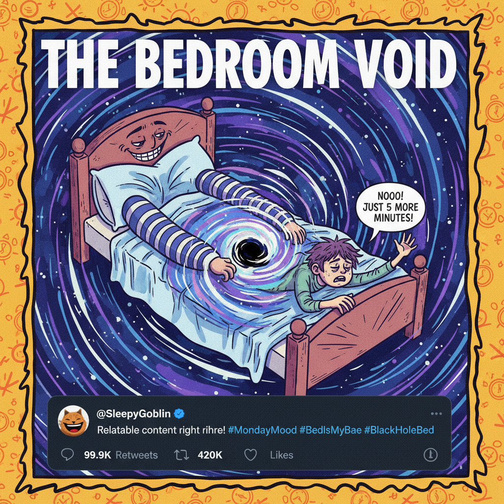 Monday morning mood: My bed is a black hole and I am its willing victim.