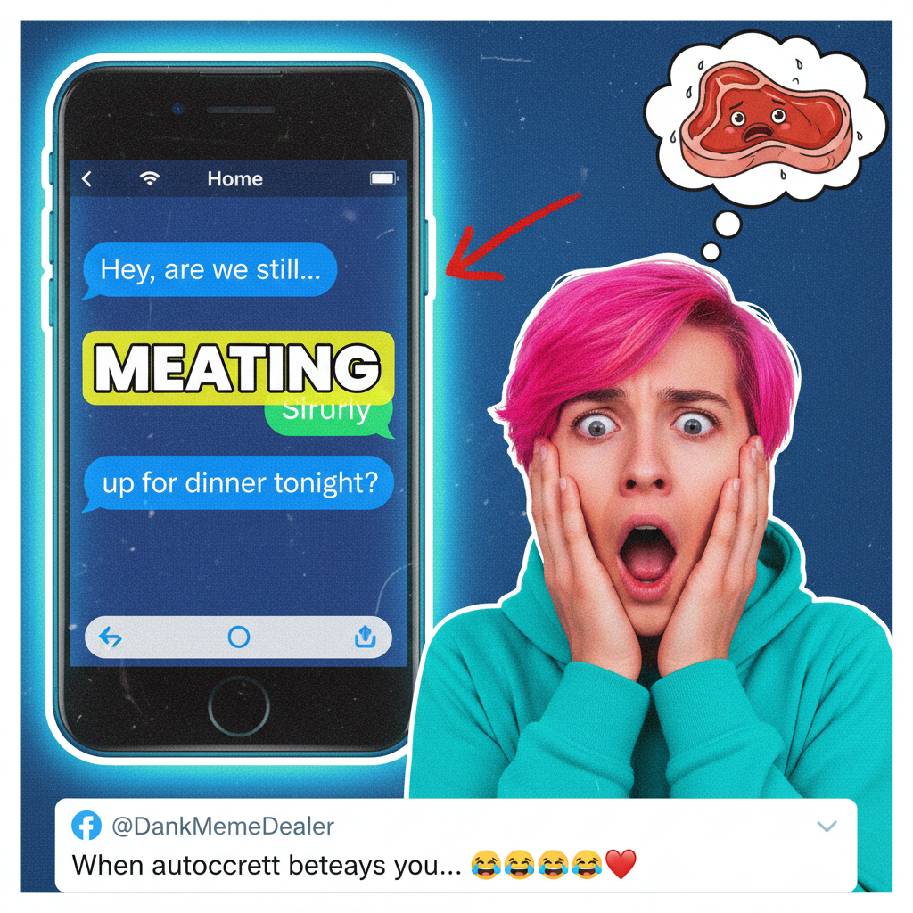 Autocorrect changed 'meeting' to 'meating'. My boss thinks I'm a cannibal.