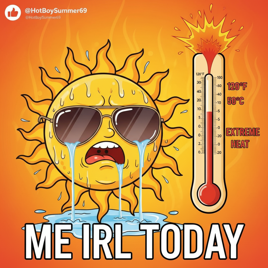 It's 90°F but feels like 120°. My sweat is sweating.