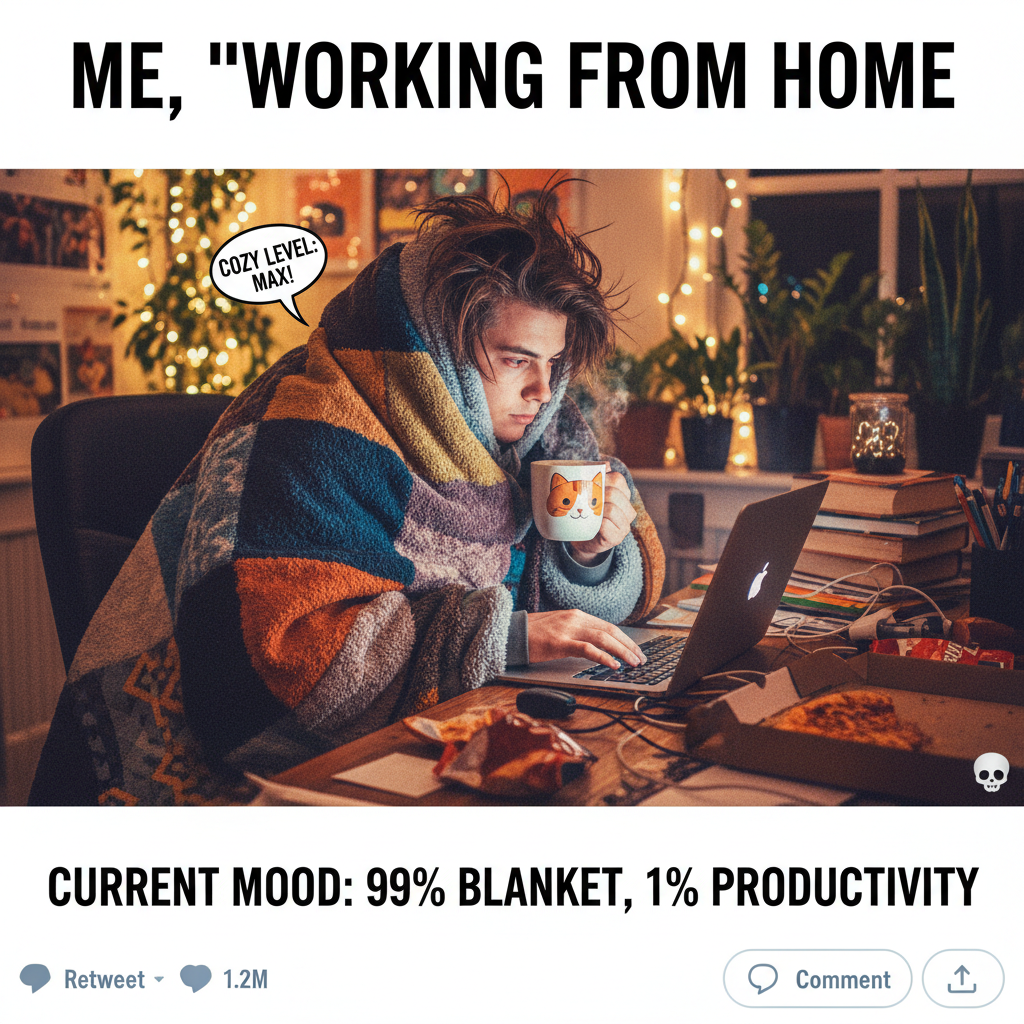 My 'work from home' outfit is 70% blanket, 30% existential dread.