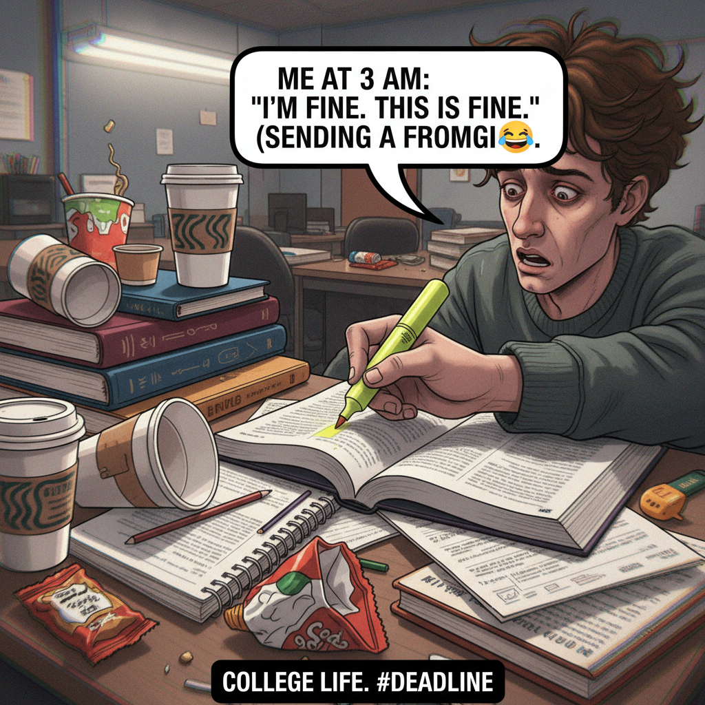 Surviving on coffee, instant noodles, and pure panic. It's exam season, baby!