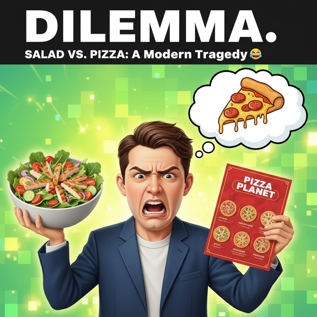 Day 3 of my New Year's resolution to eat healthy. Found myself staring at a pizza menu.
