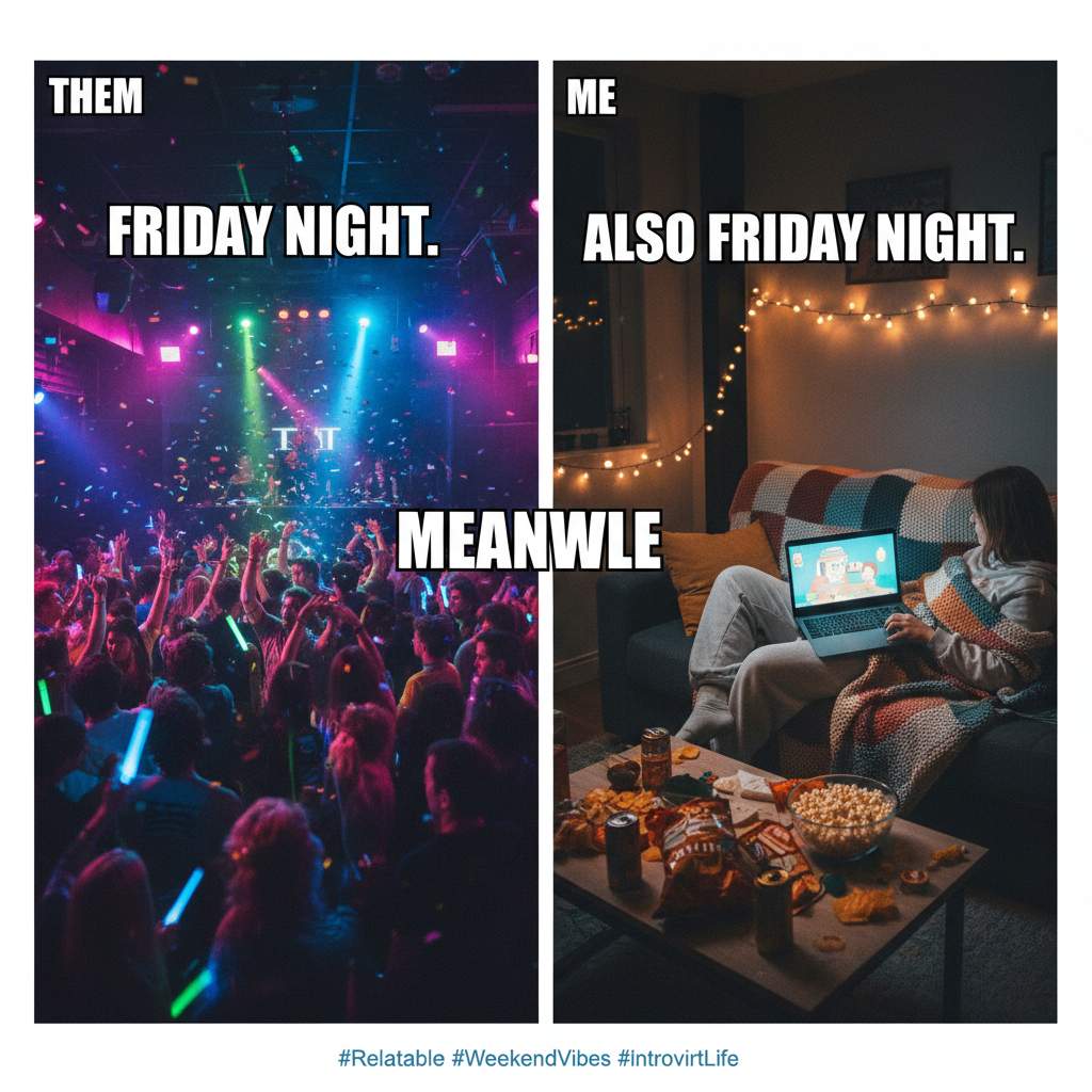 Friday night plans: Clubbing. Friday night reality: Deep diving into Netflix with snacks.