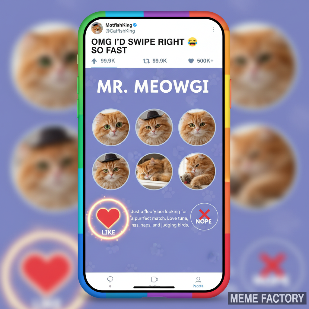 Matched with someone who only had pics with their cat. I swiped right. For the cat. #DatingApps