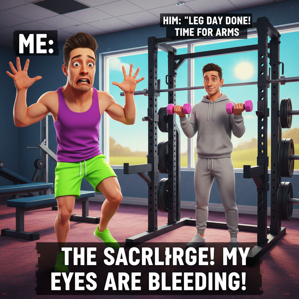 Saw a guy doing bicep curls in the squat rack. My soul left my body.