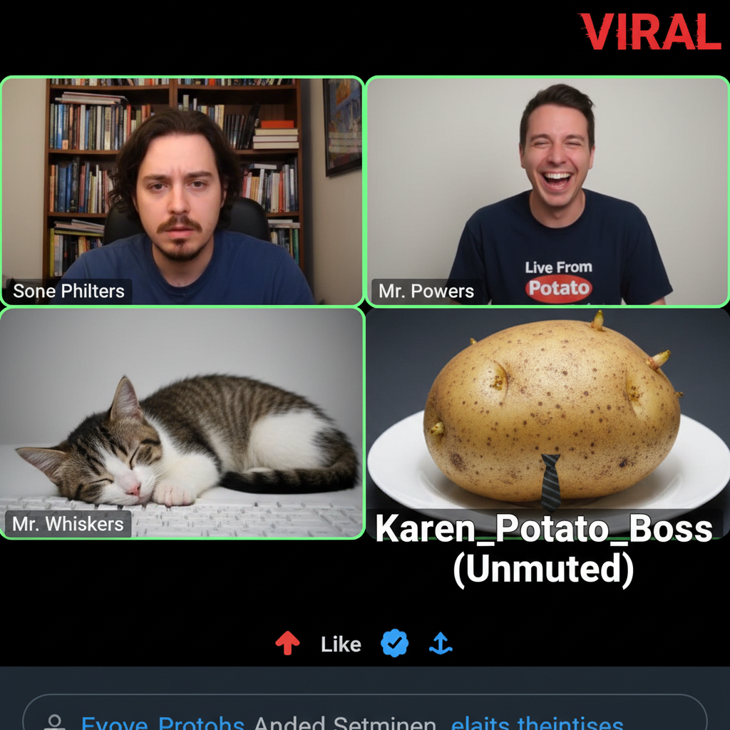 My boss just turned himself into a potato on Zoom. I can't unsee it.