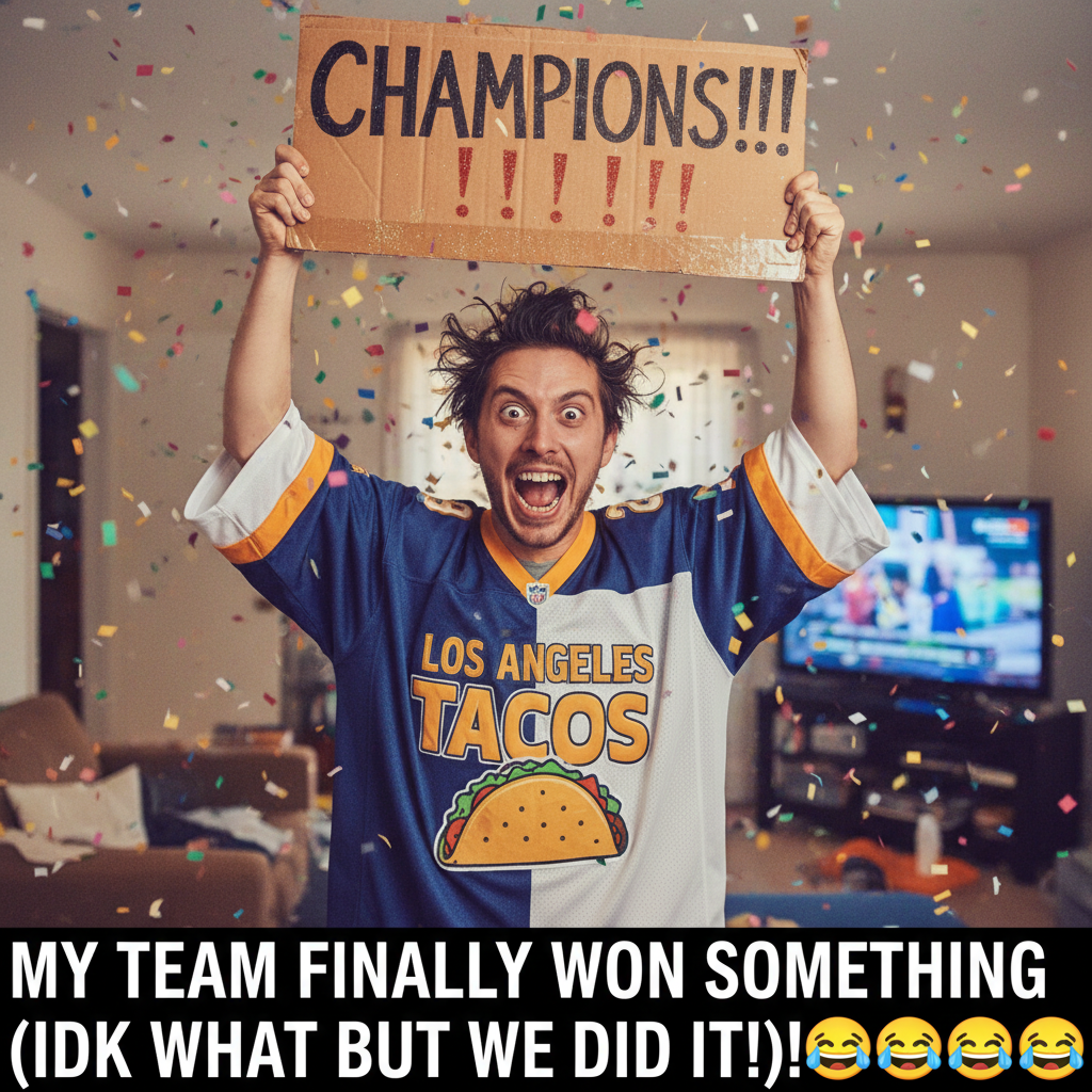 My team won by 1 point and I'm already planning the championship parade. #SportsFans