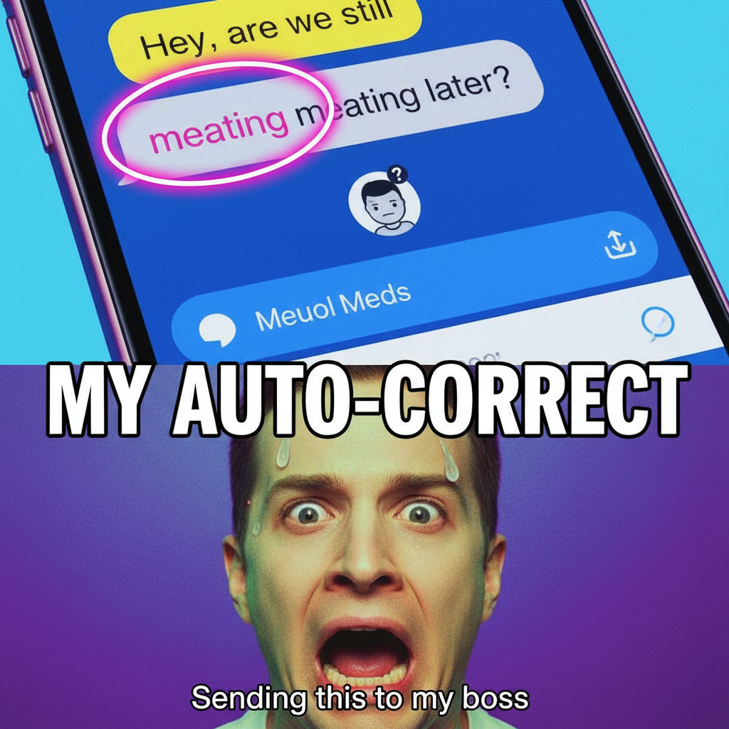 Autocorrect changed 'meeting' to 'meating'. My boss thinks I'm a cannibal. Send help.