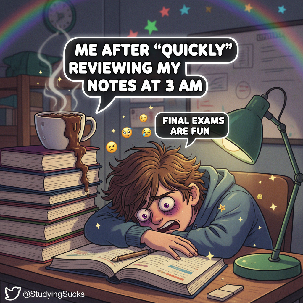 My brain during exam season: 'Is sleep really necessary?'