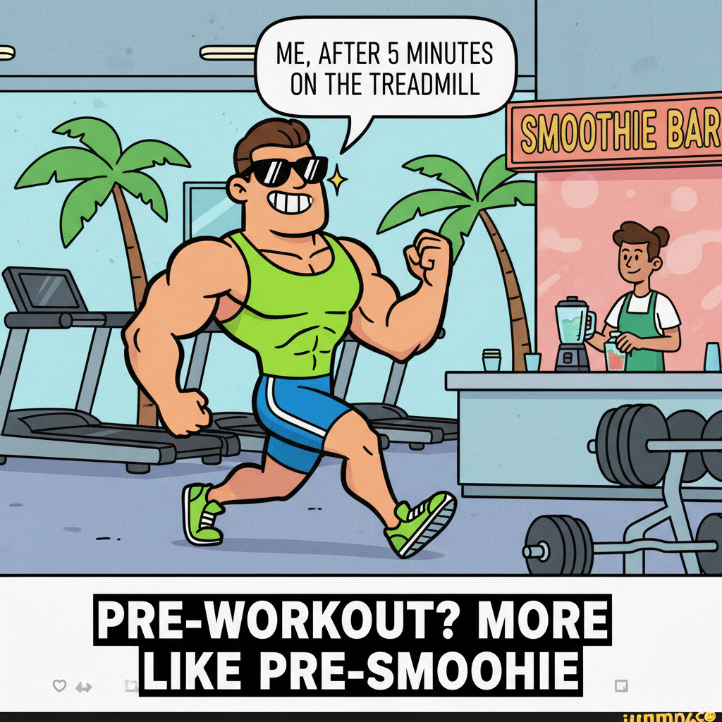 Went to the gym, walked past the weights, walked past the cardio, walked to the smoothie bar. Success.