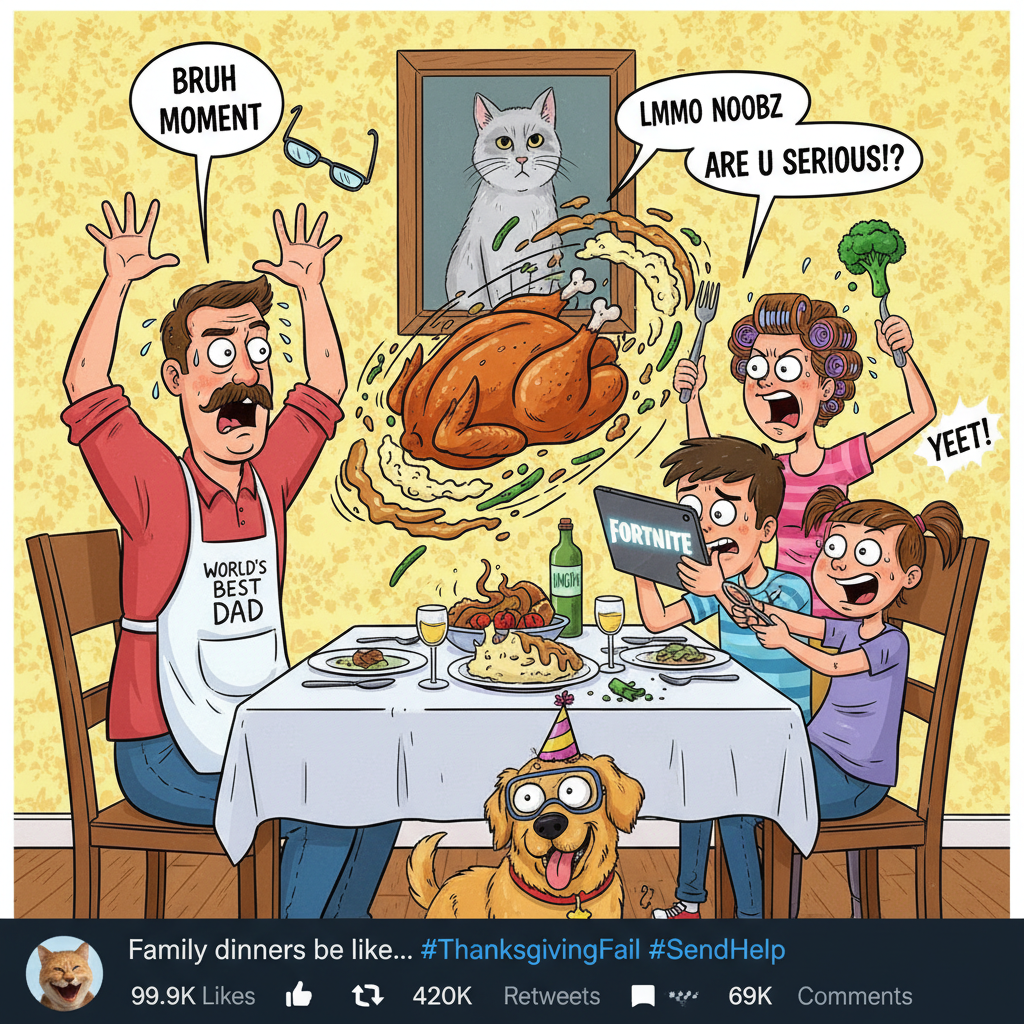 Holiday dinner: where 'pass the salt' turns into a family debate about politics.