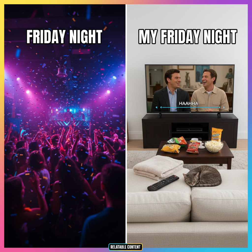 Friday night plans: clubbing. Friday night reality: debating if I should rewatch The Office or Parks & Rec.