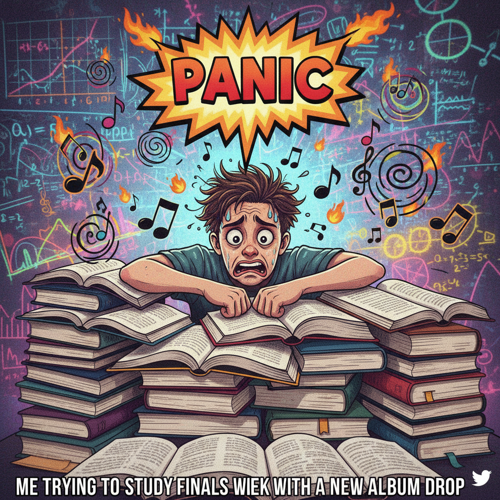 My brain during exam season is just elevator music and pure panic. Send coffee. ☕