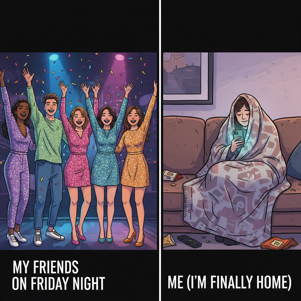 Extrovert: 'Let's go out!' Introvert: *already planning how to cancel* #IntrovertProblems