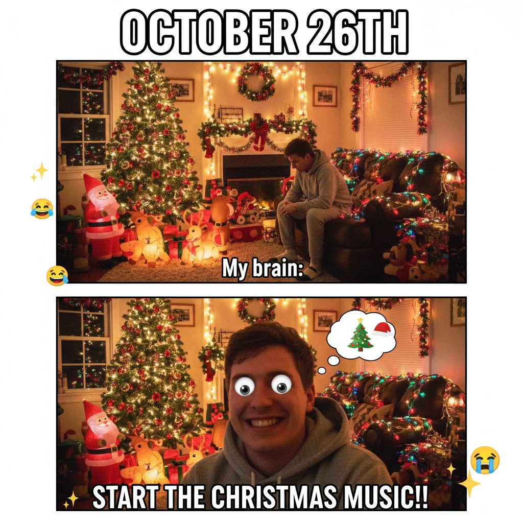 My brain during seasonal depression: 'Is it too early for Christmas lights? No, it's never too early.'