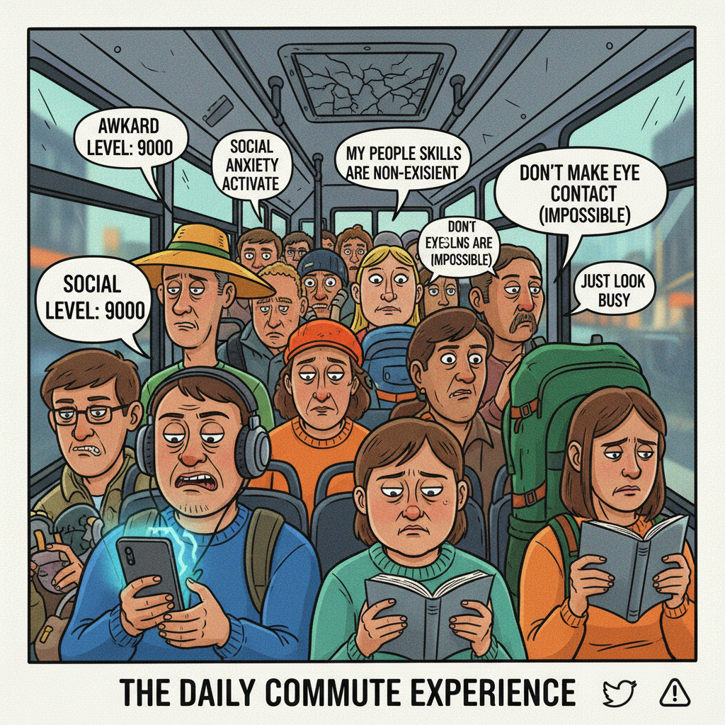 Public transport is just a social experiment on how long people can avoid eye contact.