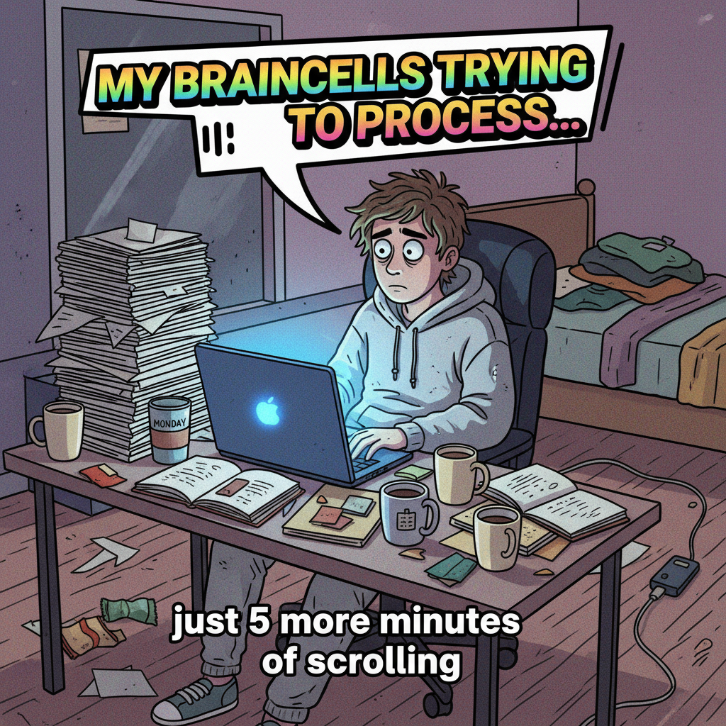 My home office is just a chair, a laptop, and 3 existential crises a day.