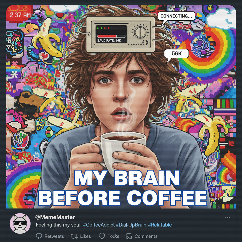 My brain on Monday mornings: a dial-up modem trying to connect.