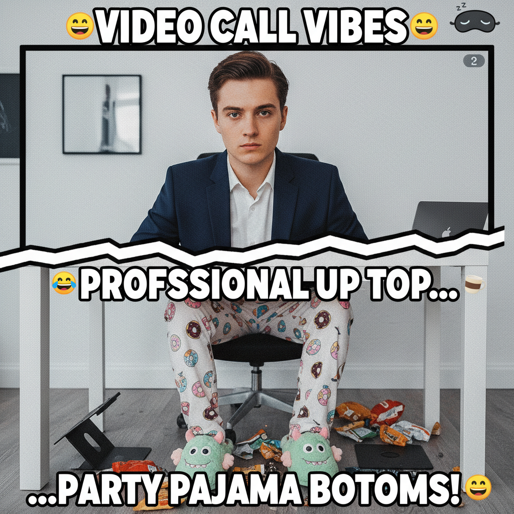 My 'professional' WFH outfit is a blazer over pajamas. Don't tell my camera.