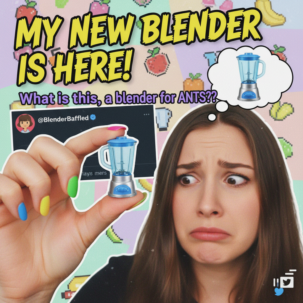 Bought a 'mini' blender online. It's literally the size of my thumb. Send help.