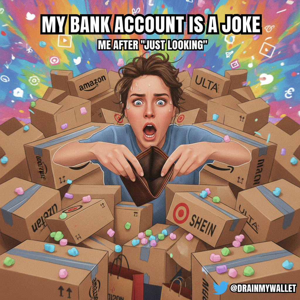 My bank account after 'just looking' at online sales. Send help (and money).